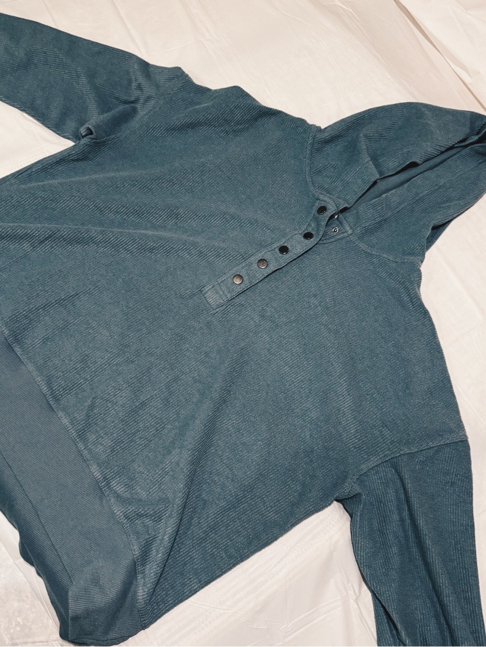 Maurices Blue Gray Textured Snap Button Hoodie XL